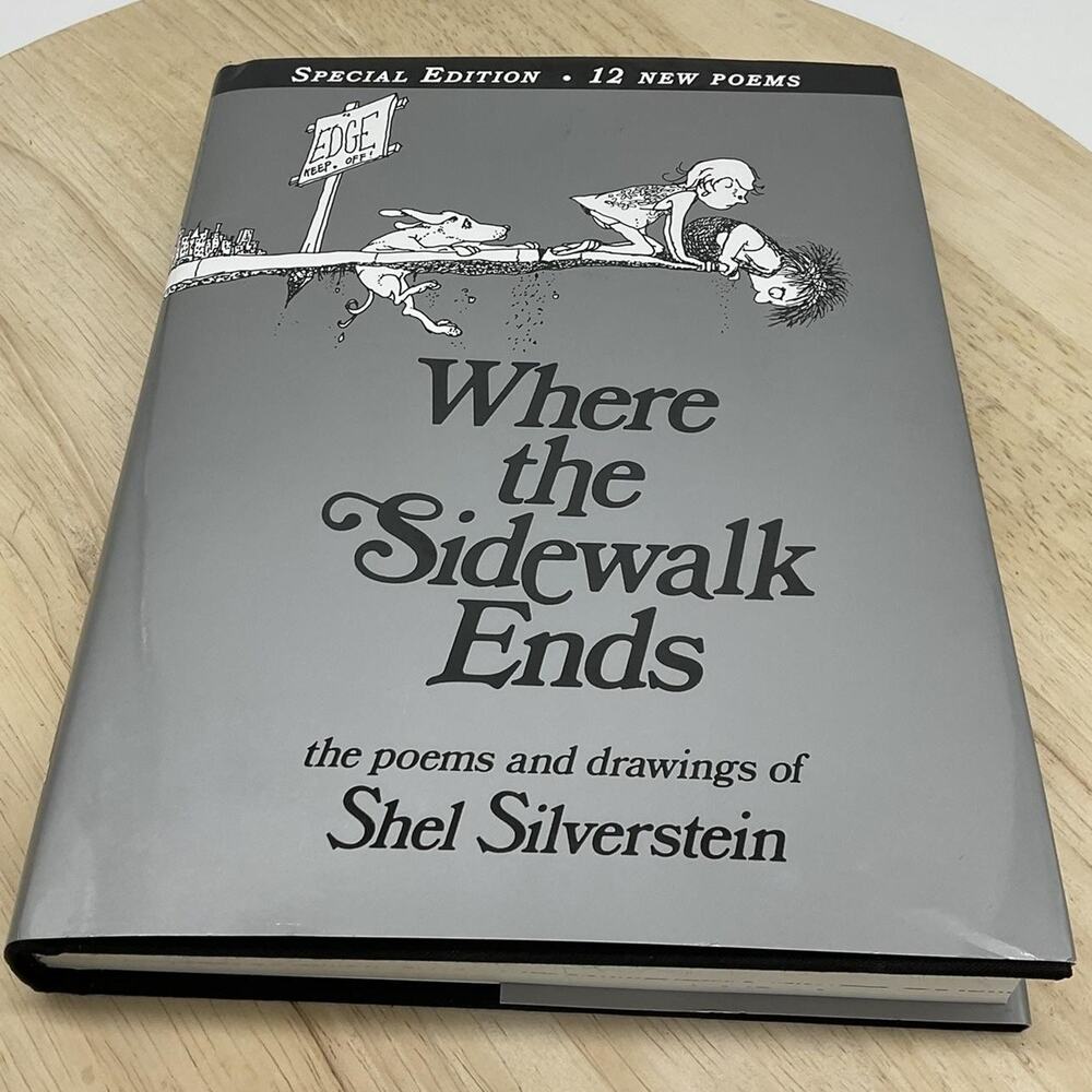 Vintage Where The Sidewalk Ends‎ Shel Silverstein Gray HC Special Edition Poems